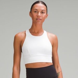 Lululemon White Wunder Train Longline Bra/Tank